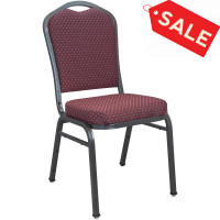 Flash Furniture CBMW-202 Advantage Premium Burgundy-patterned Crown Back Banquet Chair - Silver Vein